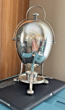 Antico set completo Egg Coddler in argento Dixon & Sons Sheffield incisione con rasoio