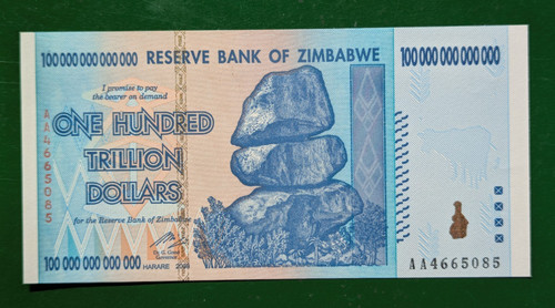 Zimbabwe 100 trillion - zimbabwe,