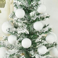 6/12pcs 4-10cm Bianco Natale Albero Rotondo Schiuma Palline - da Parete Vacanza
