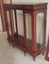 50's - ANTICO MOBILE VETRINA NOCE E RADICA - VETRO PORTA ASSENTE - SOLO IN ZONA