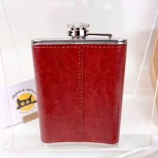 Borraccia per whisky in pelle PU da esterno in acciaio inossidabile 8 once...