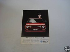 advertising Pubblicità 1989 VOLKSWAGEN GOLF GTI