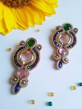 Orecchini Donna Amelie - Orecchini Soutache Colore Oro Appariscenti Grandi