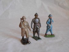 soldatini giocattolo vintage Quiralu Aludo CBG anni 40 WW2 barella portatore flautista marcia