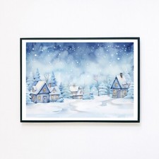 Quadro Paesaggio Neve Città