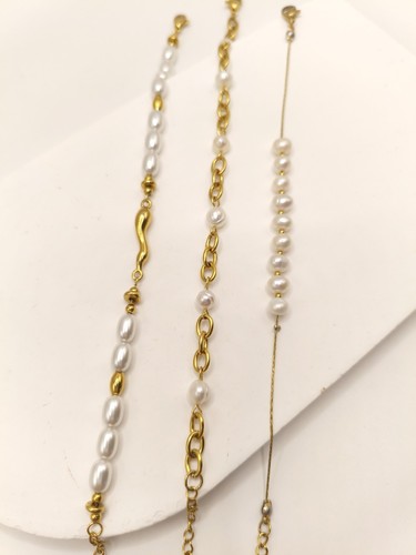 Bracciale acciaio perle - in, di
