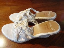 SCARPE SCARPA SANDALI DONNA BEIGE - AVORIO DI CORDA  ZEPPA ZEPPE 8 CM NUMERO 38