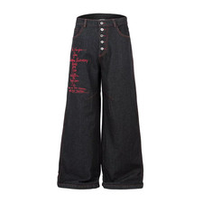 Jeans Larghi Neri Larghi