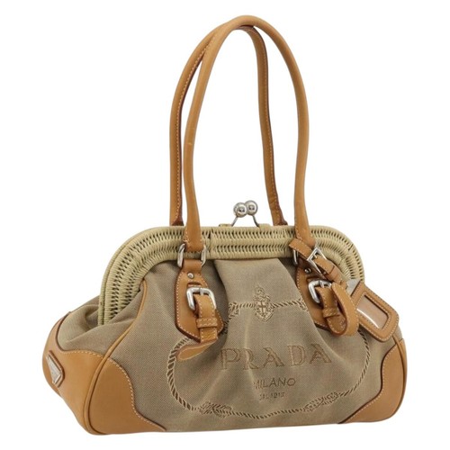 Borsa mano prada tela - tela, beige