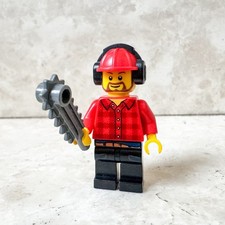 LEGO Town City Boscaiolo Taglialegna Bosco Foresta Motosega Minifigure