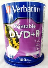DVD+R stampabile a getto d'inchiostro bianco Verbatim 100 pezzi - non hub 16 x 4,7 GB 120 minuti #96575