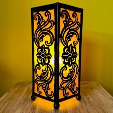 Abatjour ferro battuto lampada etnica arancione