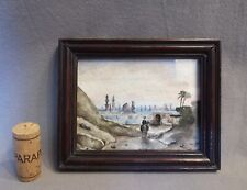 Dipinto ad acquerello del XX secolo. Veduta orientalista di Istanbul. cm 9x12