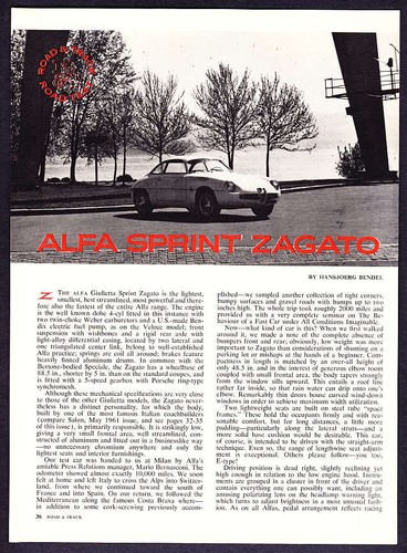 Alfa sprint zagato 1962 - zagato, test