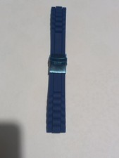 Cinturino Generico Blu Elettrico Strap 22 mm Gomma Per Citizen Seiko Sector 