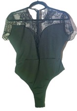 Body nero pizzo/velato taglia