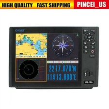 ONWA KM-12A 12-in LCD Marine GPS Chart Plotter Fish Finder GPS+Beidou Classe B+