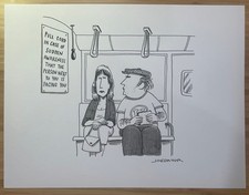 Cartone animato originale New Yorker "Pull Cord" di Joe Dator 