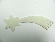 Stella Cometa Bianca con Glitter Cm 12 - Presepe Pastori