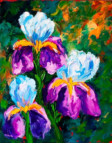 Fiore iris dipinto olio - iris,