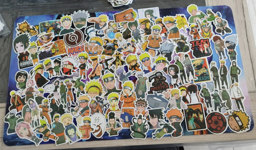 Lot 100 stickers naruto - stickers, manga