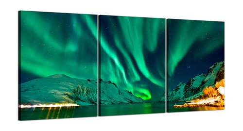 Aurora boreale quadri tela - su,