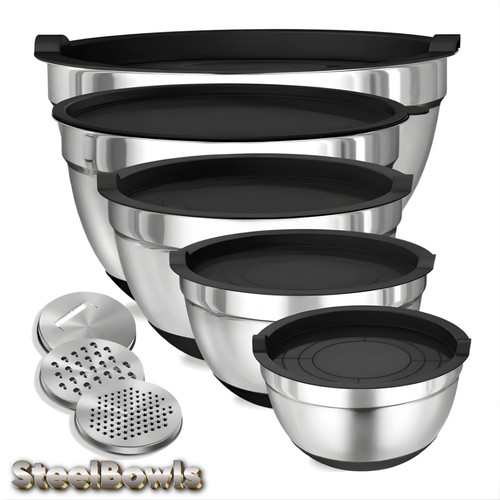 Set ciotole acciaio inox - acciaio,