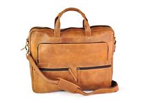 Grande Borsa In Pelle | Cartella | Aspetto Vintage | 45cm x 35 x 8 - Vera Pelle