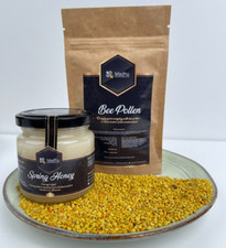 Set Miele e Polline d'Api Bio Crudo 350g | Non Pastorizzato Puro Raccolta Primaverile 2025