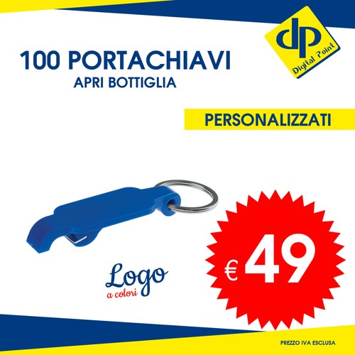 100 portachiavi personalizzati - 100,
