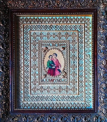 Quadro con ricamo cornice - con, +