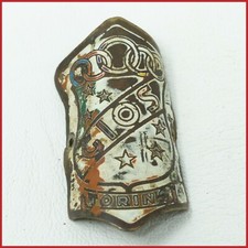 GIOS TORINO anni 50 TUBO TESTA METALLO DISTINTIVO VINTAGE STRADA CORSA BICI BICICLETTA ARANCIONE