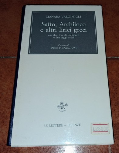 Valgimigli saffo archiloco - saffo, e
