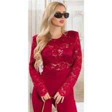 Tuta Donna Jumpsuit Con Pizzo