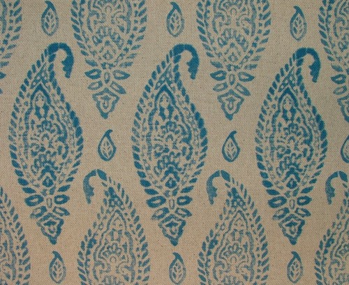 Paisley fiordaliso blu lino - paisley,