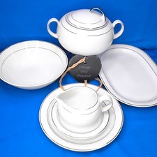 BAVARIA SET SERVIZIO 6 PEZZI platino bianco * ciotola, portapiatti, piatti, brocca