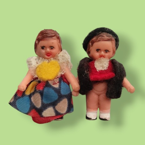 Duo mini poupées vintage - duo,