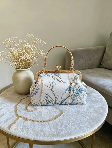 Borsa mano broccata floreale - a,