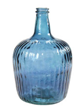 BOTTIGLIA DAMIGIANA ARREDO VASO CENTROTAVOLA LIVING CLASSICO MODERNO BLU 36*23cm