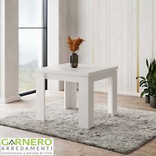 Tavolo allungabile a libro moderno 90x90cm bianco frassinato CALLA