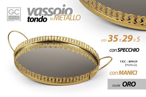 Vassoio metallo tondo - vassoio, da