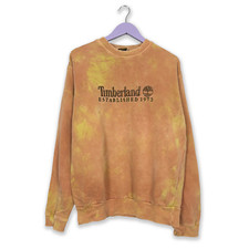 Felpa Timberland Vintage Tie Dye arancione e giallo a girocollo anni 2000 - Tagl