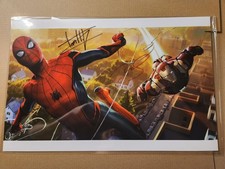 Marvel TOM HOLLAND ROBERT DOWNEY JR. Foto firmata Auto 11x17 - AUTO con certificato di autenticità