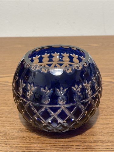 Vaso vetro cristallo blu - vetro,