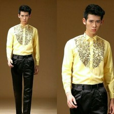 Uomo paillette glitter camicia - glitter,