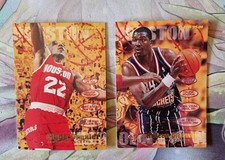 Set 2 Cards Fleer ?? NBA 1996/1997 - DREXLER+OLAJUWON Houston Rockets