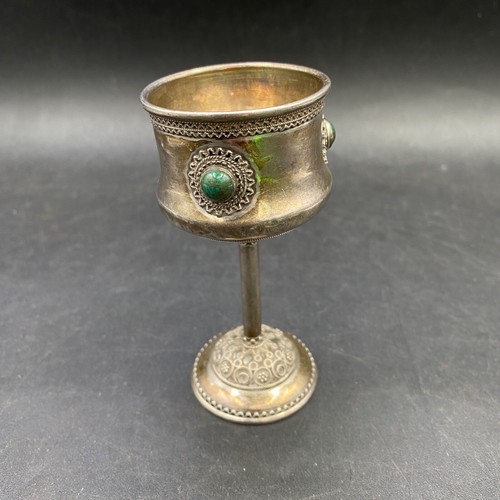 Silver chalice goblet - goblet, 4"