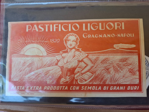 Etichetta pastificio liguori - etichetta,