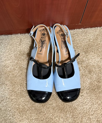 Sandalo sling back blu - back,
