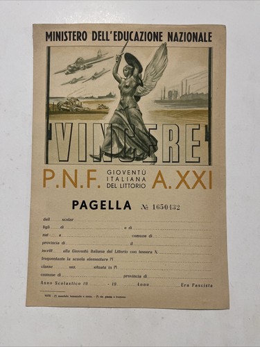 Pagella gioventù italiana - pagella,